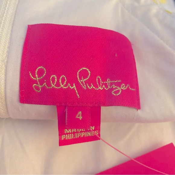 Lilly Pulitzer NWT Pearl Stretch Shift Dress Lemon Sea Cups Yellow Size 4 - Picture 7 of 9